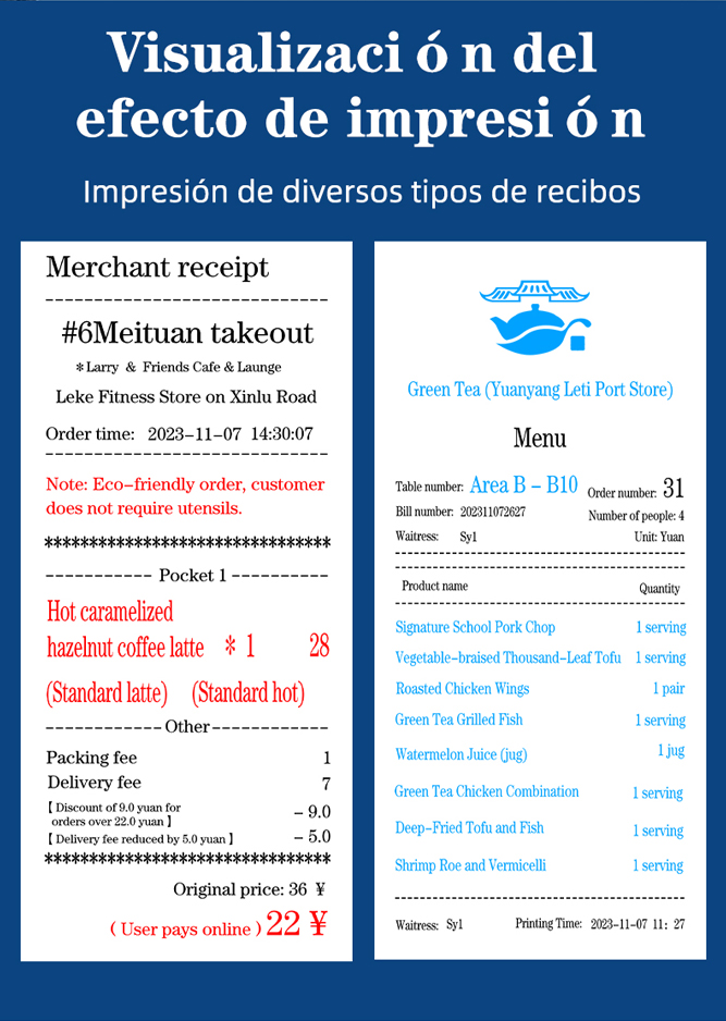 impresora de recibos térmicos