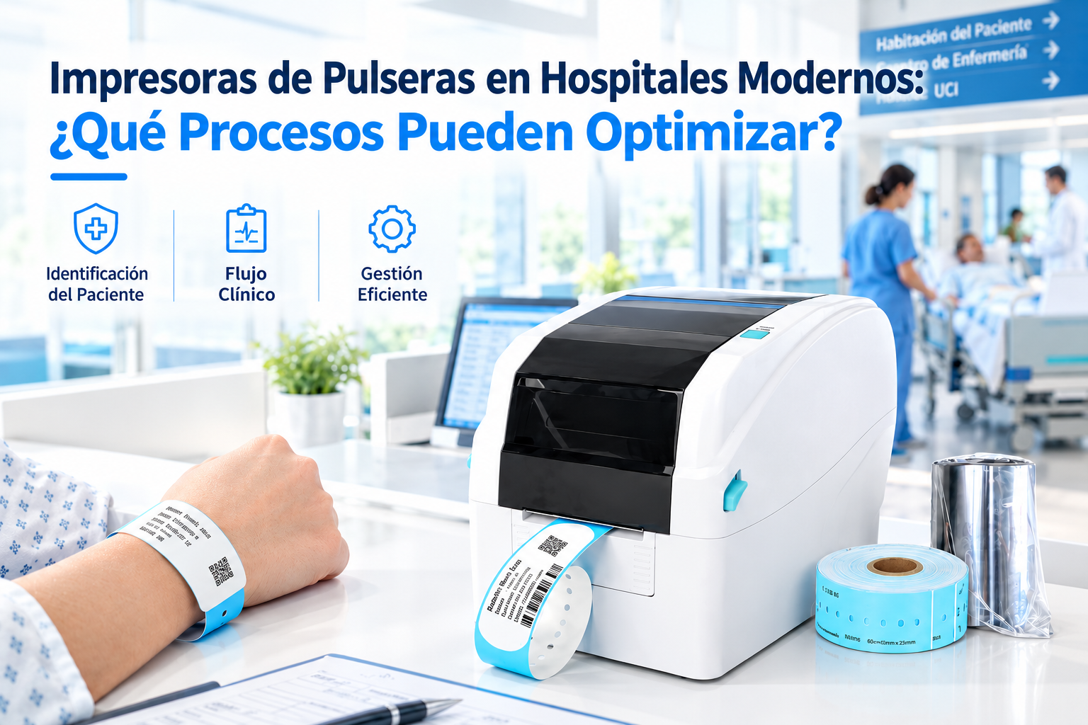 Impresoras de pulseras de identificación en hospitales modernos: ¿qué procesos pueden ayudar a gestionar?