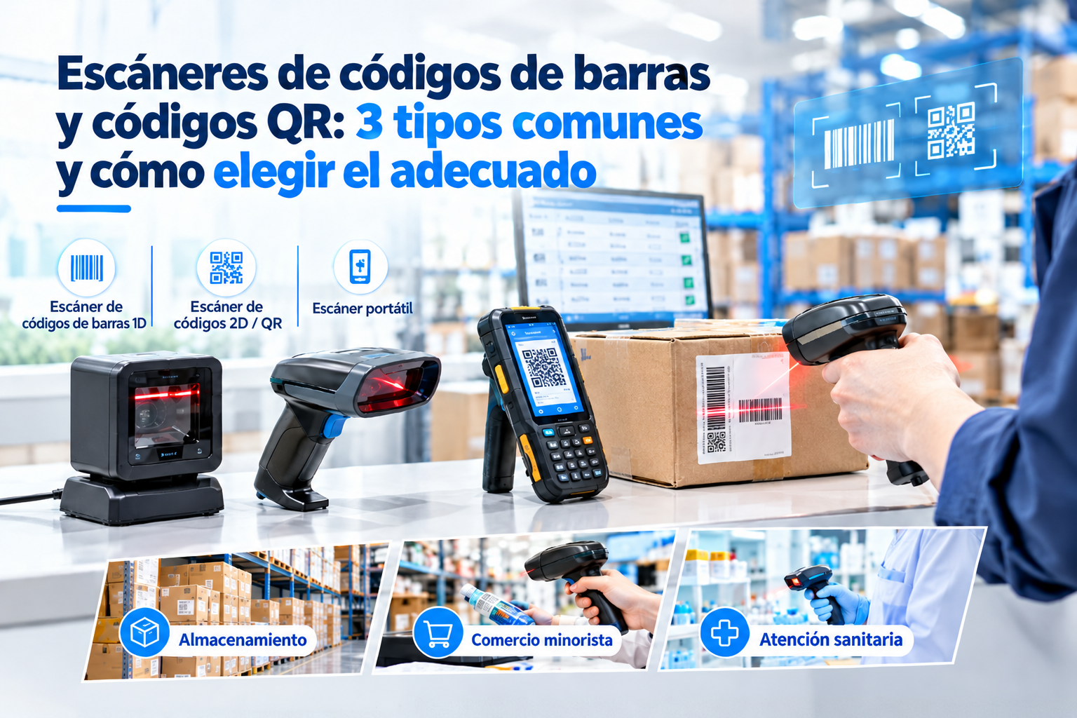 Escáneres de códigos de barras y códigos QR: 3 tipos comunes y cómo elegir el adecuado