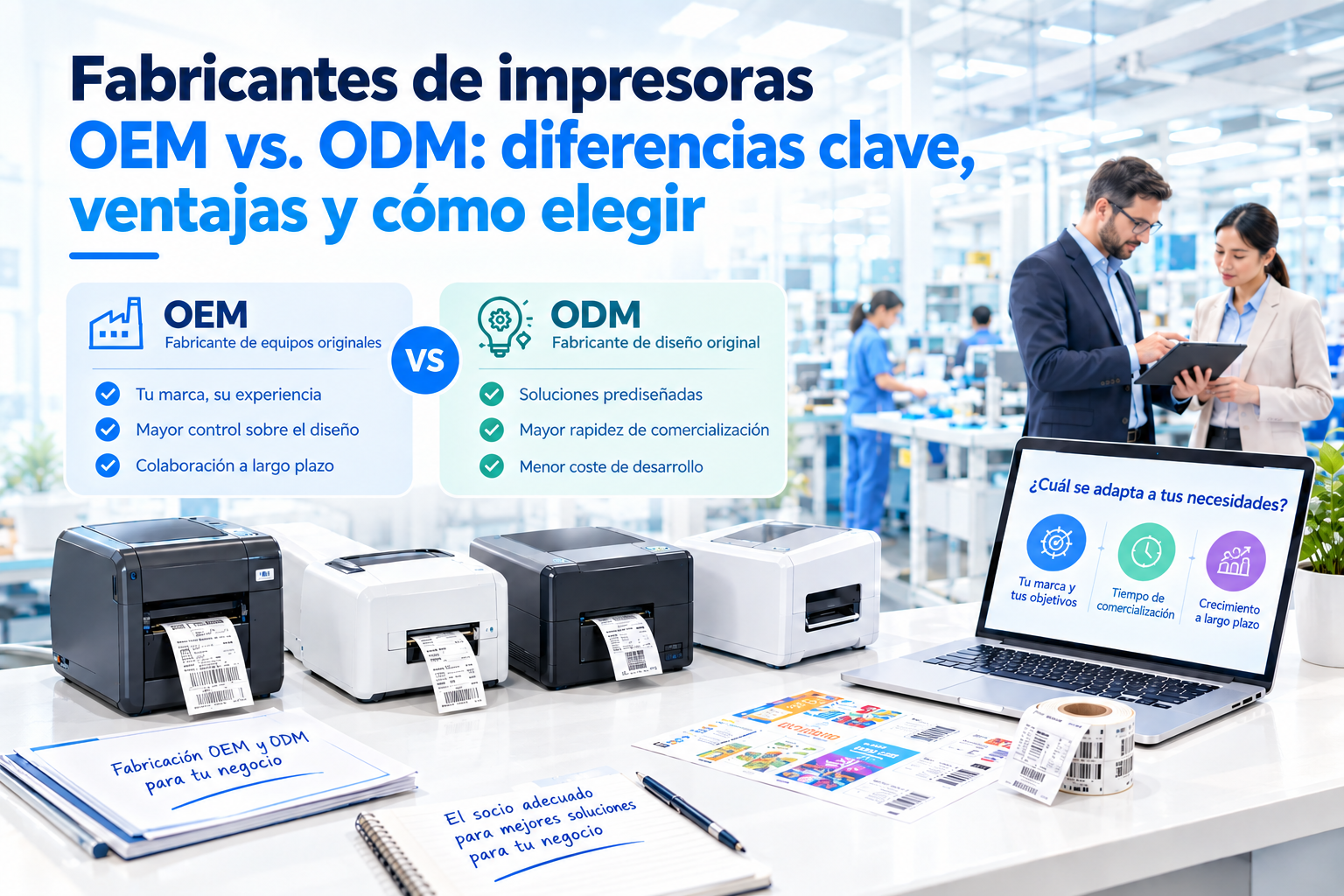 Fabricantes de impresoras OEM vs. ODM: diferencias clave, ventajas y cómo elegir