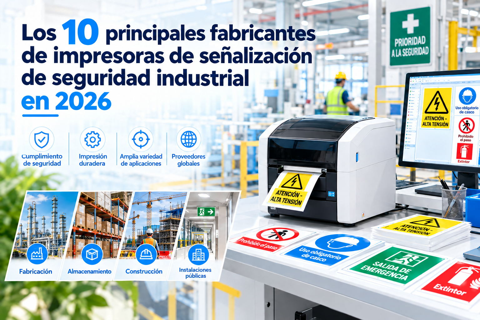 Los 10 principales fabricantes de impresoras para señalización de seguridad industrial en 2026