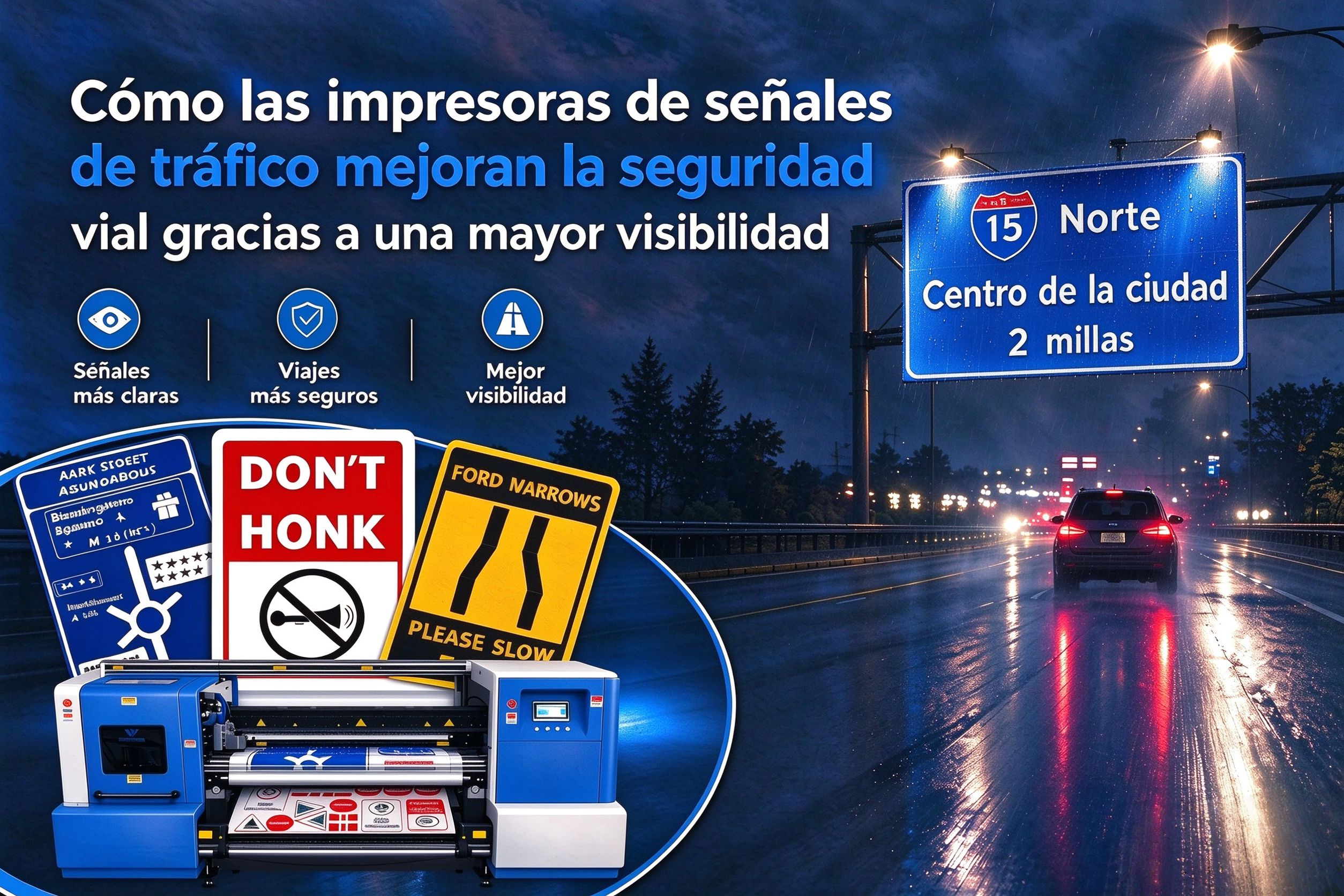 Cómo las impresoras de señales de tráfico ayudan a mejorar la seguridad vial mediante una mayor visibilidad de las señales