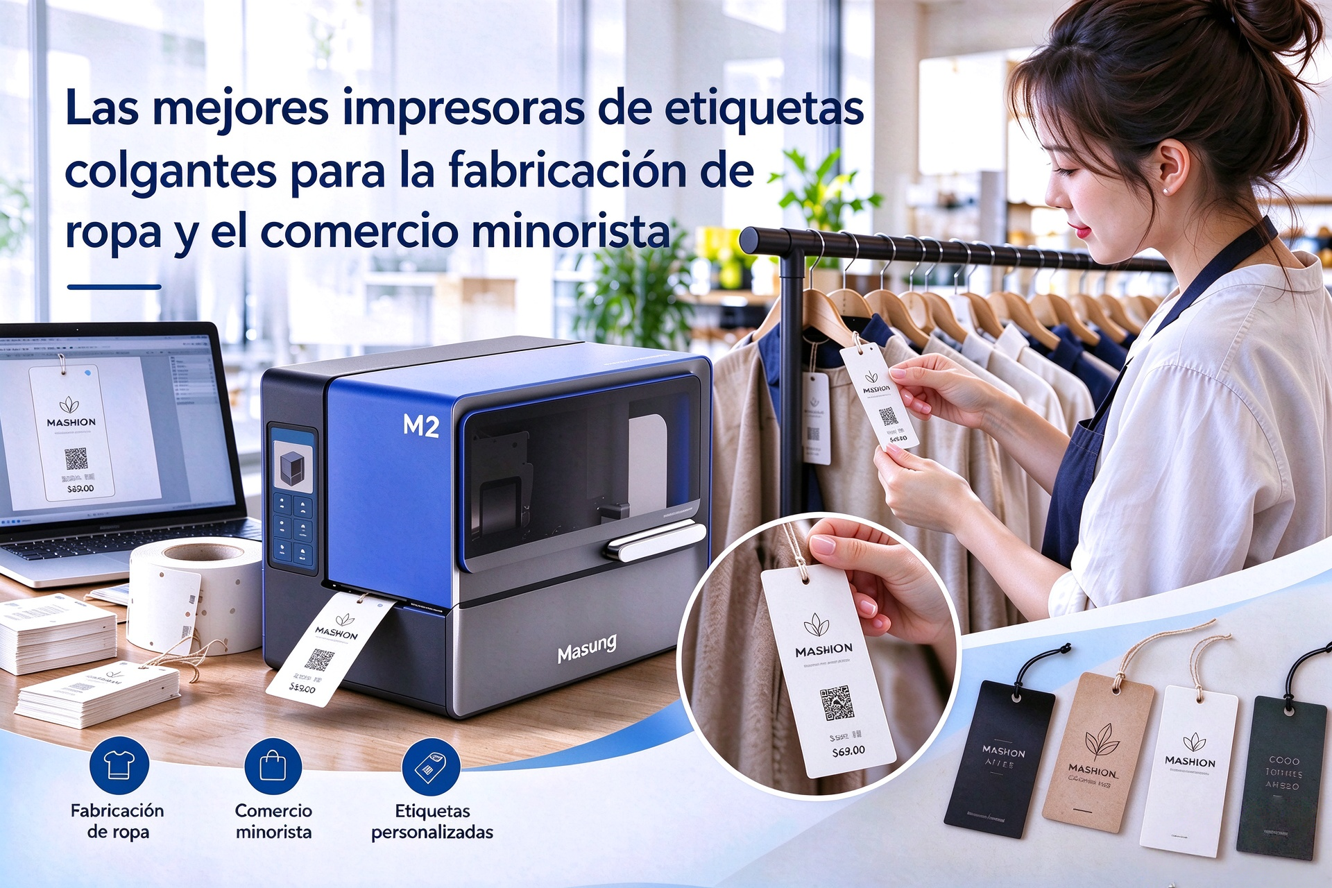 La mejor impresora de etiquetas colgantes para la fabricación y venta minorista de ropa